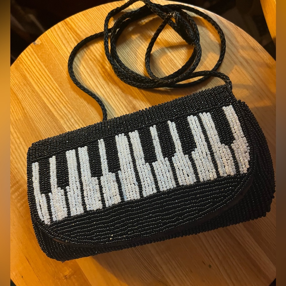 Vintage Albert Elovitz inc beaded piano purse